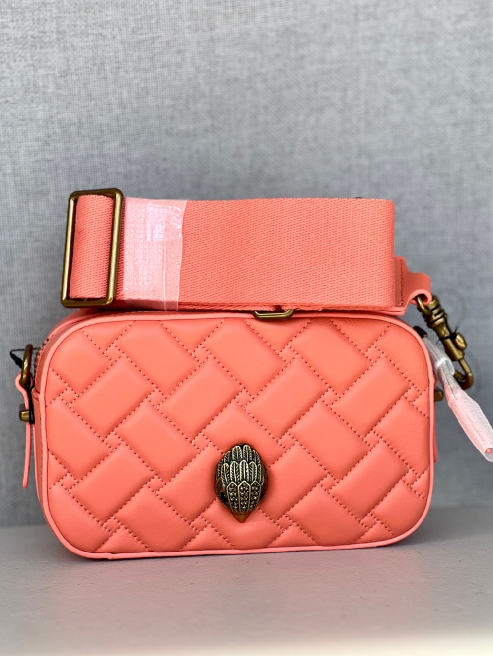 Camera wide strap crossbody bag